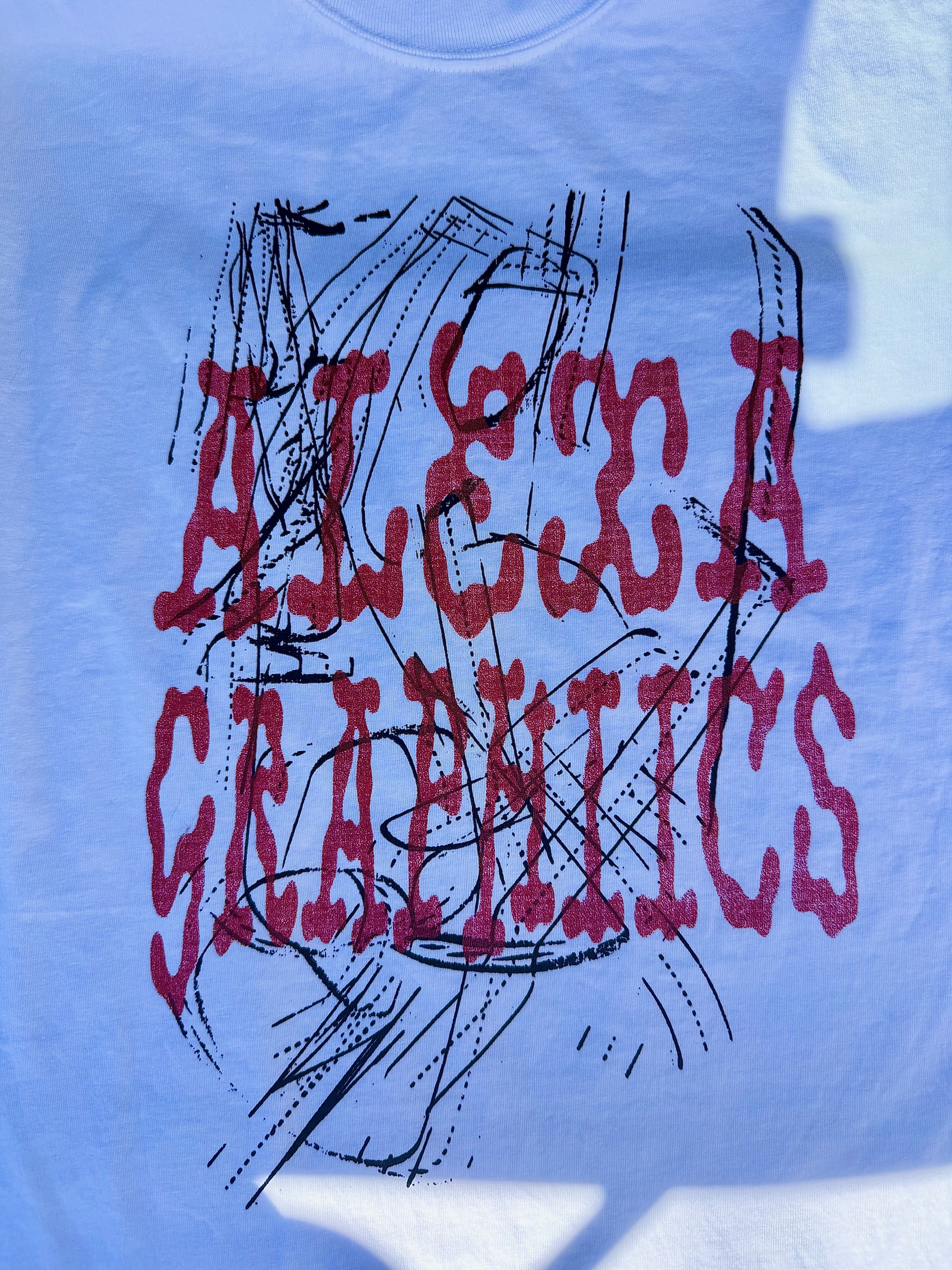 Detail of the Alexa Graphics "Freeway" T-shirt
